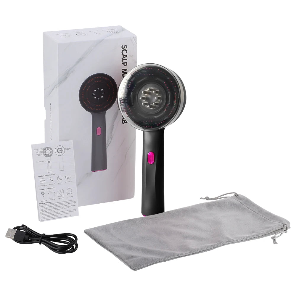 Red Light Therapy Hair Growth Oil Scalp Applicator Liquid Comb Electric Massager 