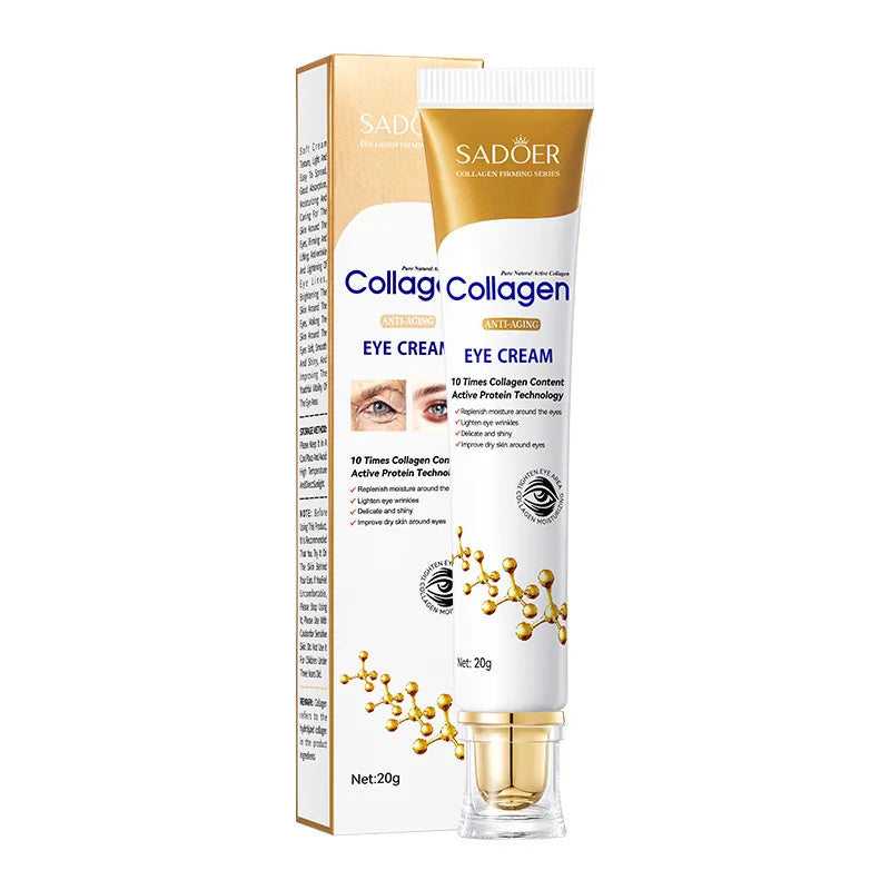 SADOER Collagen Eye Cream Skincare anti Dark Circles Eye Bags Firming Moisturizing Skincare Eyes Cream Skin Care for Eyes