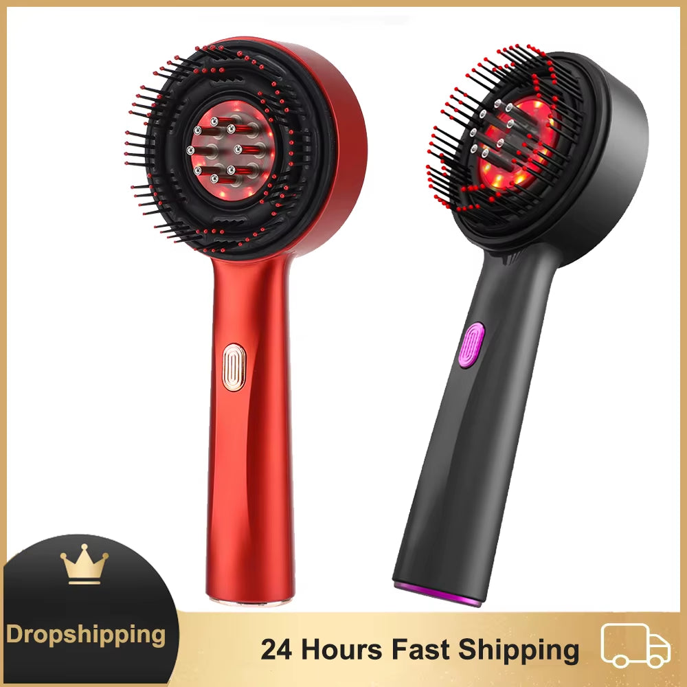 Red Light Therapy Hair Growth Oil Scalp Applicator Liquid Comb Electric Massager 
