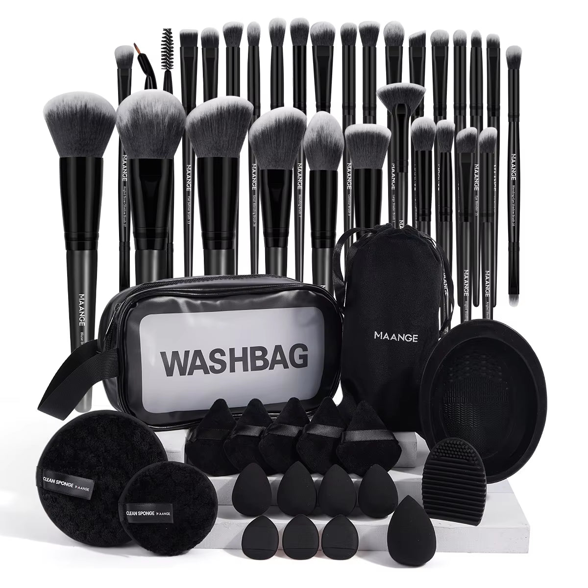 45PC Pro Makeup Brush & Sponge Kit