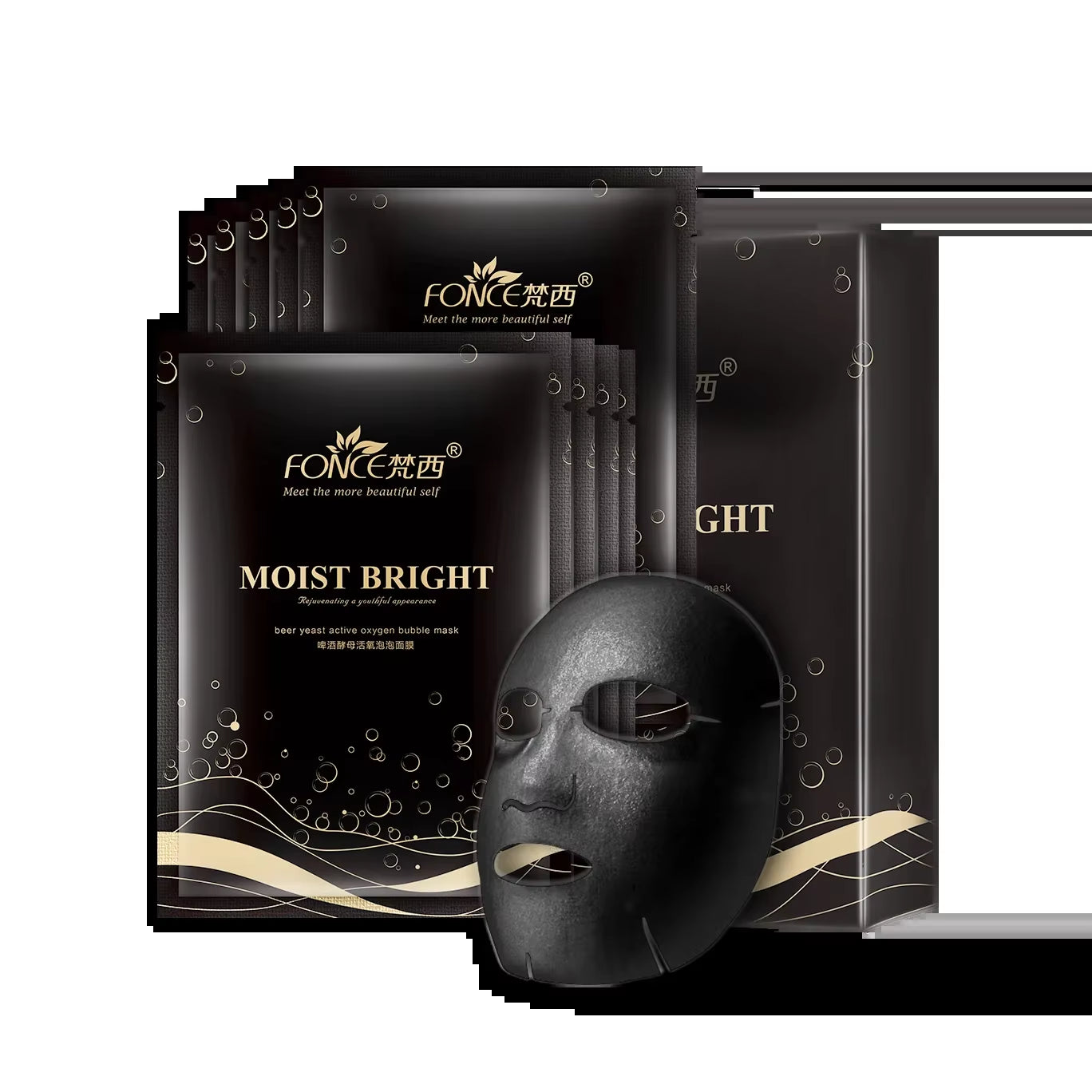 10Pcs  Oxygenating Black Sea Salt Bubble Mask Moisturizing Mask Care Deep Purifying Moisturizing Mask