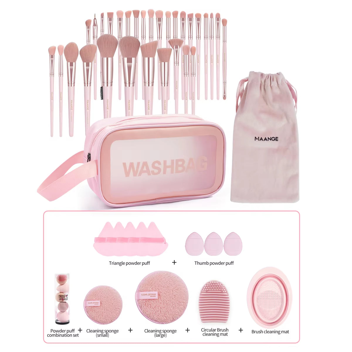 45PC Pro Makeup Brush & Sponge Kit