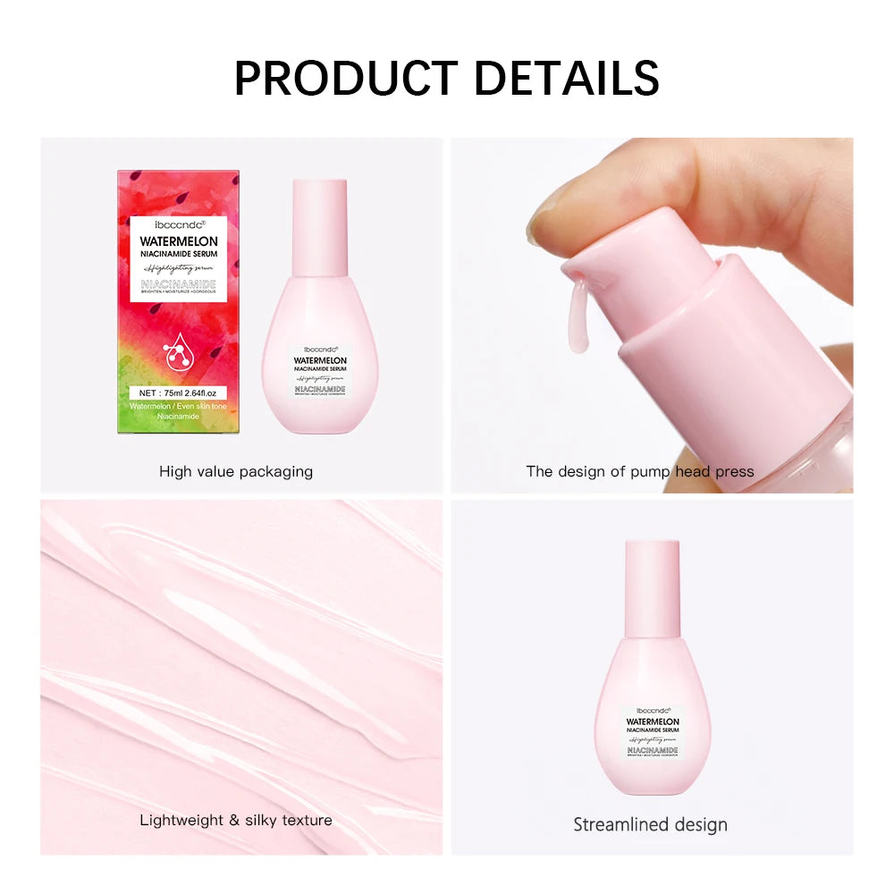 New Watermelon Nicotinamide Light Bulb Essence Moisturizing Skin Brightening Face Brightening Essence for Women Skin Care